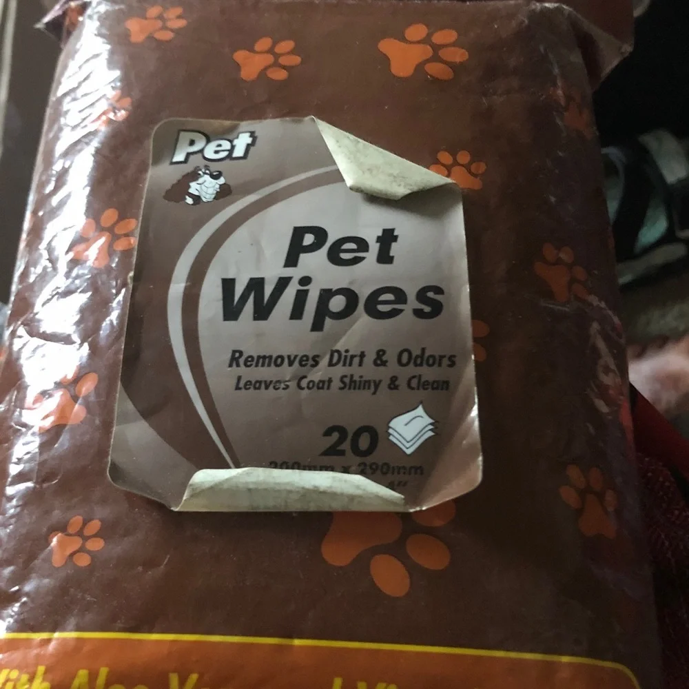 Pet Wipes Pack - Brown with Orange Paw Print